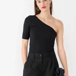 J Crew Form Knit One-Shoulder Elbow-Sleeve T-shirt